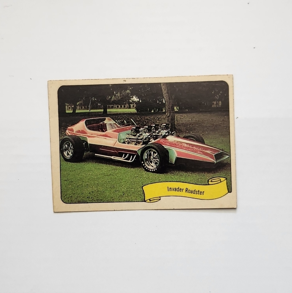 🚀 Vintage 1970 Fleer GEORGE BARRIS Kustom City Sticker - INVADER ROADSTER 👽